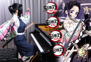 【从天而降的胡蝶忍，热乎啊】鬼灭之刃音乐大串烧！琴の呼吸23分钟不间断！?260万订阅特别企划?Ru,s Piano
